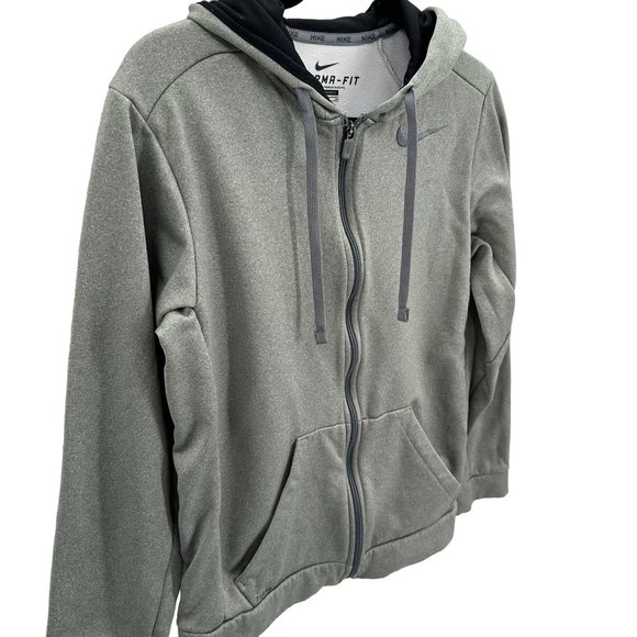 Nike Mens Gray Therma- Fit Zip Front Hooded Long Sleeve Jacket Size S - Picture 2 of 8
